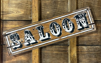 Saloon reclamebord van metaal