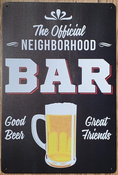 The Official neighbourhood Bar reclamebord van metaal