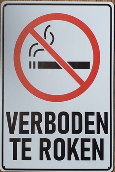 Verboden te roken reclamebord van metaal
