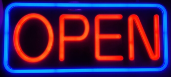 Open led neon look sign lichtbak