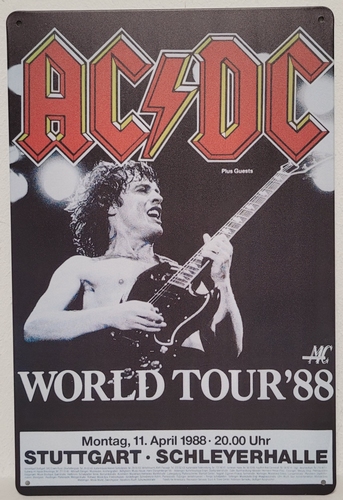 ACDC world tour 88 metalen wandbord