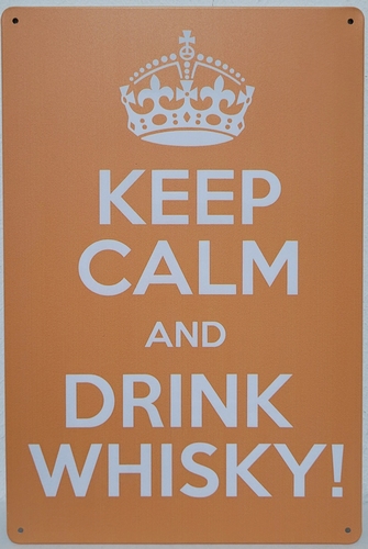 Keep calm and drink whiskey metalen wandbord