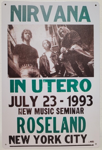 Nirvana in utero metalen concert bord