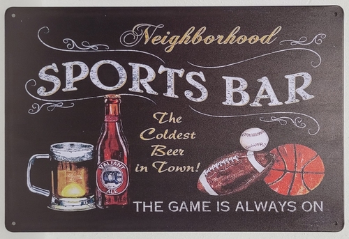 Sports bar neighbourhood metalen wandbord