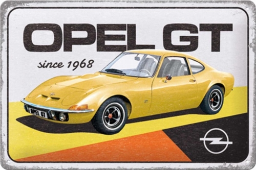 Opel gt since 1968 metalen reliëf reclamebord