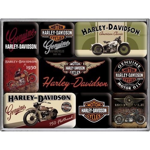 Harley davidson setje van 9 magneetjes