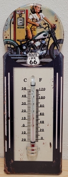 Thermometer pinup motor route 66 metalen