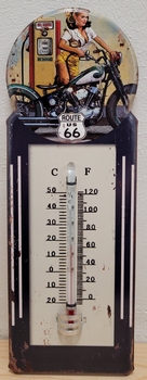 Thermometer pinup motor route 66 metalen
