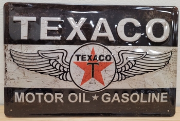 Texaco motor oil gasoline metalen relief bord