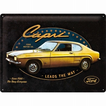Ford capri leads the way metalen reclamebord relief