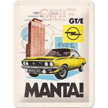 Opel manta metalen wandbord 20x15cm