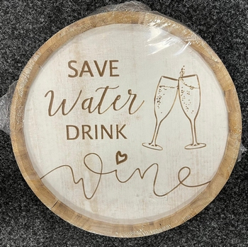 Save water drink wine barrel houten fustdeksel