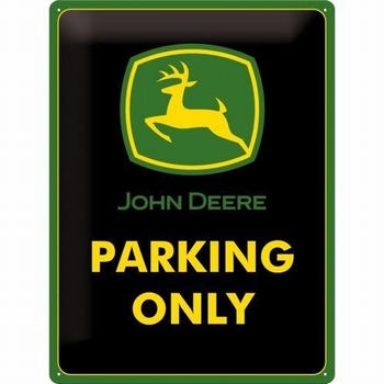 John deere parking only metalen reclamebord relief