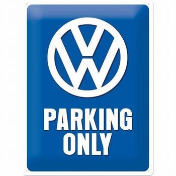 Volkswagen parking only vw reclamebord metaal relief