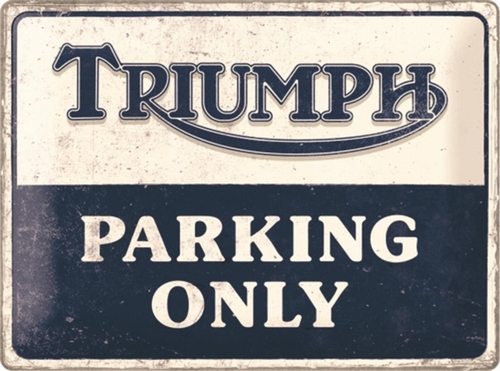 Triumph parking only metalen reclamebord relief 30 x