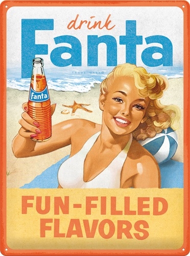 Fanta fun filled flavors  metalen reclamebord relief