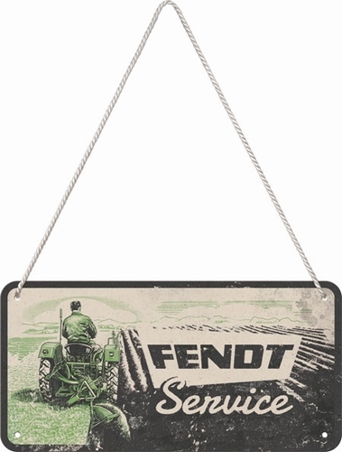 Fendt service hanging metalen reclamebord relief