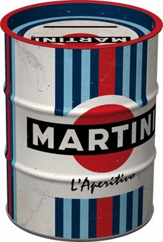 Martini racing l aperitivo metalen spaarpot oil barrel