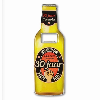 30 jaar metalen bieropener met magneet