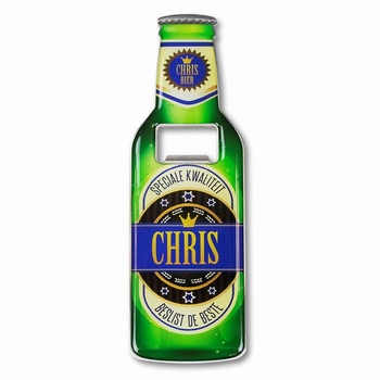 Chris metalen bieropener met magneet