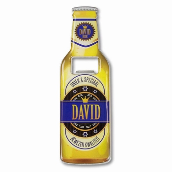 David metalen bieropener met magneet