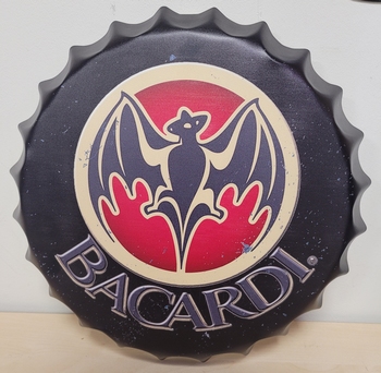 Bacardi dop bierdop kroonkurk wandbord metaal