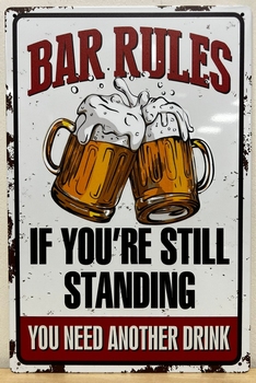 Bar rules Still Standing metalen reclamebord