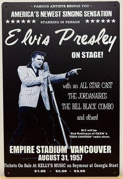 Elvis Presley Live on Stage metalen reclamebord