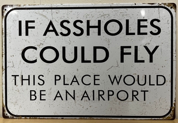 Assholes Could Fly Place would be an Airport  reclamebord