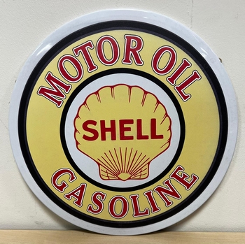 Shell motor oil gasoline metalen reclamebord rond