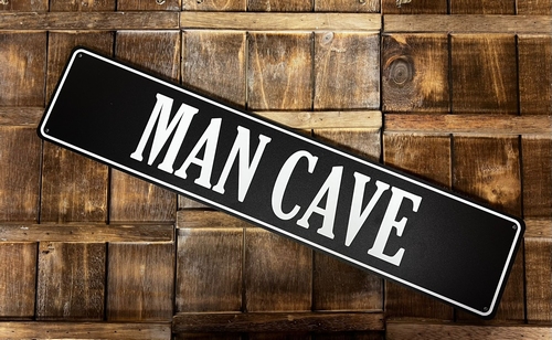Man Cave wandbord op dibond (kunstof/aluminium)
