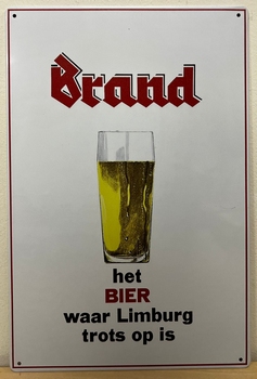 Brand Bier waar Limburg trots op is reclamebord metaal