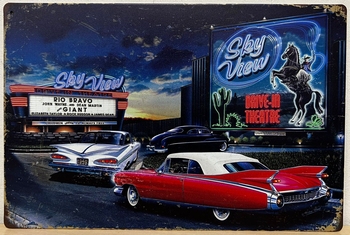 Cadillac Coupe Sky Diner metalen reclamebord