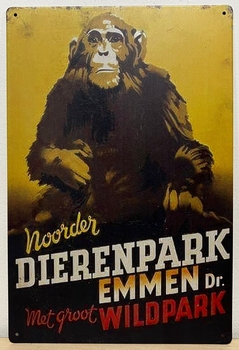 Noorder Dierenpark Emmen Wildpark Aap reclamebord