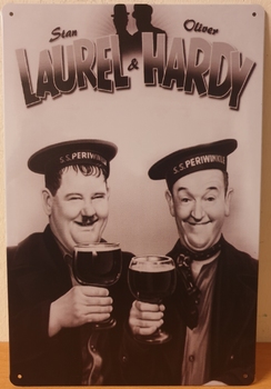 Laurel Hardy Staand Reclamebord metaal