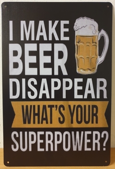 Make beer disappear metalen wandbord