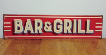 Bar en grill wandbord reclamebord