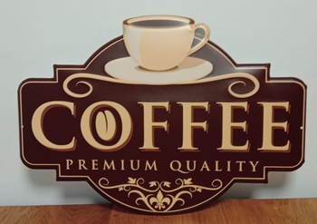 Coffee premium quality wandbord