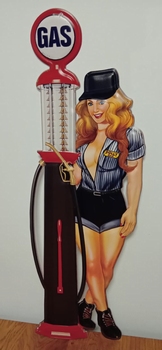 Gaspump pinup pomp wandbord