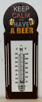 Keep calm beer thermometer