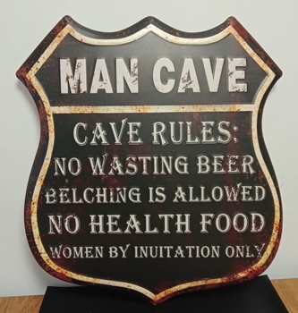 Mancave rules route66 wandbord