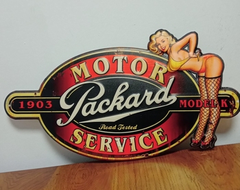 Packerd motorservice pinup reclamebord