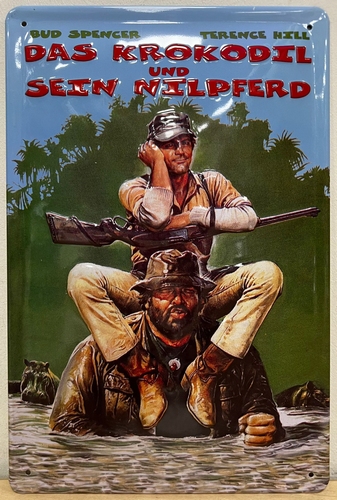 Das Krokodil Bud Spencer metalen wandbord