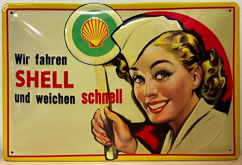 Shell Vrouw metalen wandbord