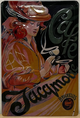 Jacqmotte koffie dame wandbord