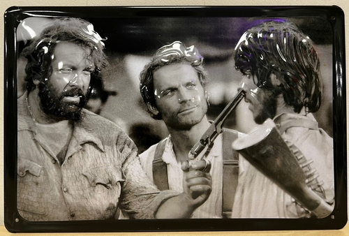 Bud Spencer Terrence Hill Pistool wandbord metaal