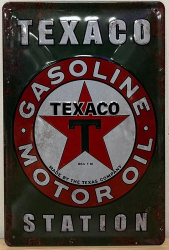 Texaco Station Gasoline wandbord metaal