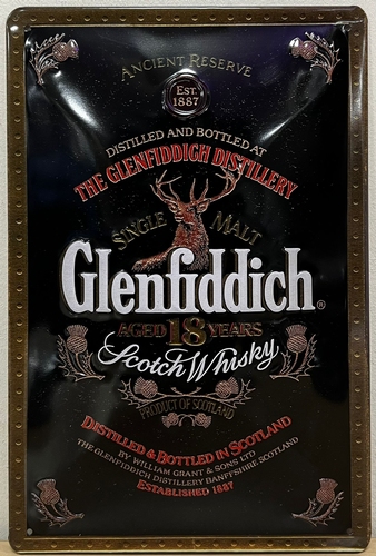 Glenfiddich 18 Years Whisky reclamebord
