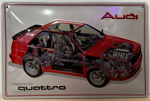 Audi Quatro Sport wandbord metaal