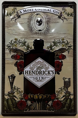 Hendricks Gin reclamebord metaal